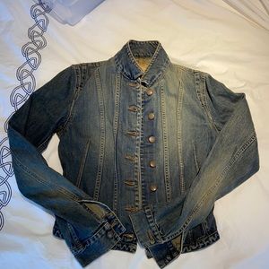 DKNY cropped fitted denim jacket